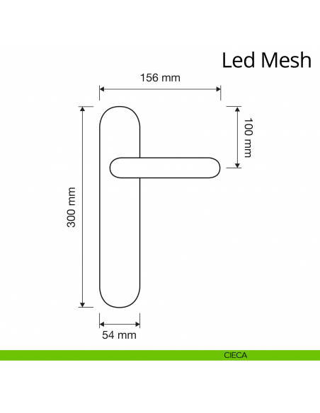 Maniglia Swarovski con placca per porta Led Mesh Linea Calì placca cieca