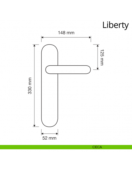 Maniglia con placca per porta Liberty Linea Calì placca cieca