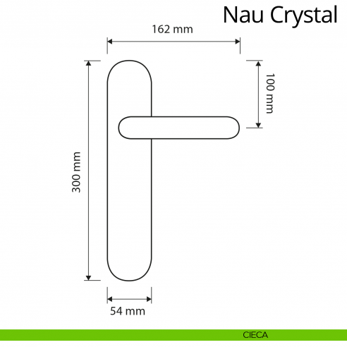 Maniglia Swarovski con placca per porta Nau Crystal Linea Calì placca cieca