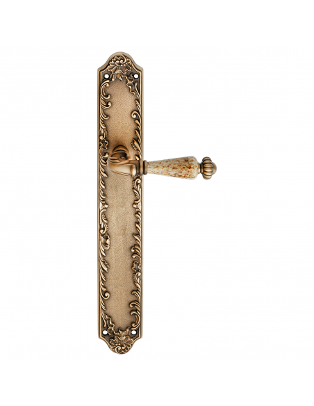 Maniglia porcellana con placca big per porta Ninfa Porcellana Linea Calì