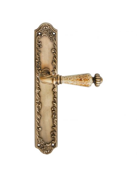 Maniglia porcellana con placca small per porta Ninfa Porcellana Linea Calì