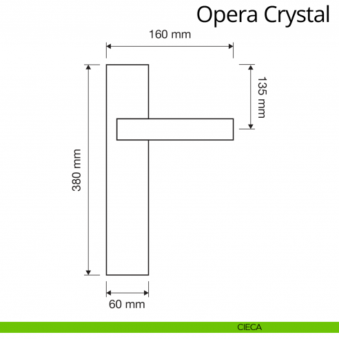 Maniglia Swarovski con placca per porta Opera Crystal Linea Calì placca cieca