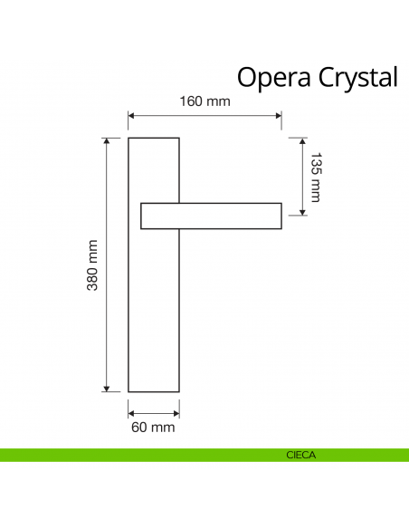 Maniglia Swarovski con placca per porta Opera Crystal Linea Calì placca cieca