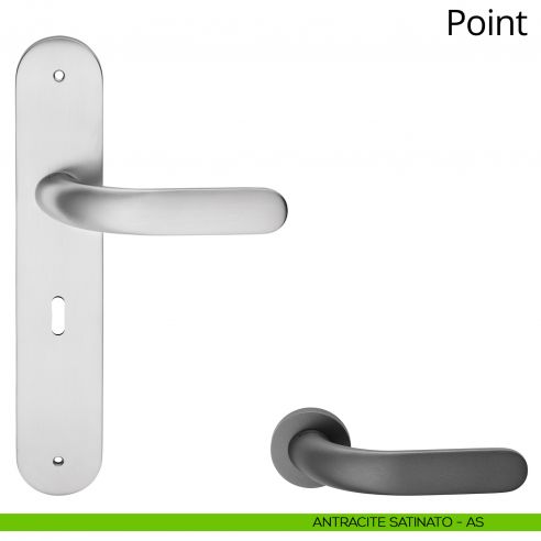 Maniglia con placca per porta Point Linea Calì - antracite satinato - foro patent
