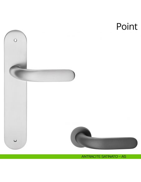 Maniglia con placca per porta Point Linea Calì - antracite satinato - placca cieca