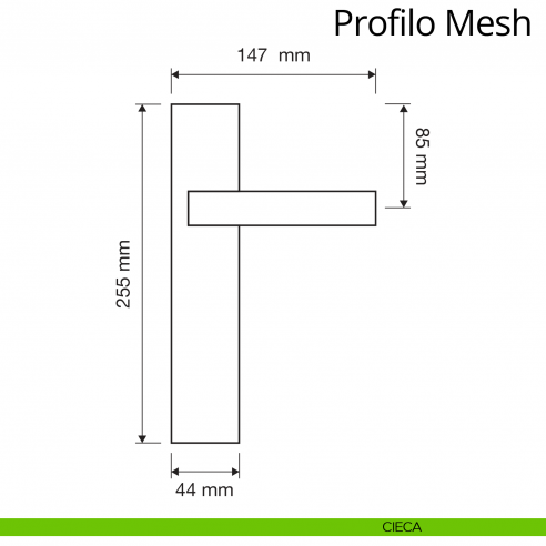 Maniglia Swarovski con placca per porta Profilo Mesh Linea Calì placca cieca