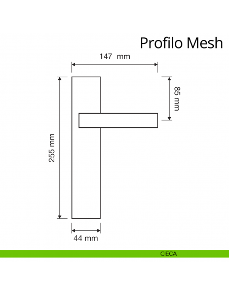 Maniglia Swarovski con placca per porta Profilo Mesh Linea Calì placca cieca