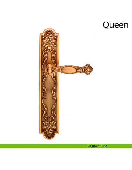 Maniglia con placca big per porta Queen Linea Calì - patinè - placca cieca