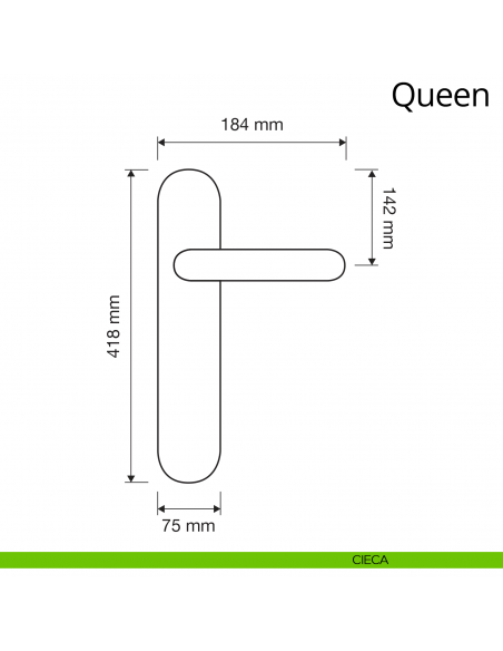 Maniglia con placca big per porta Queen Linea Calì placca cieca
