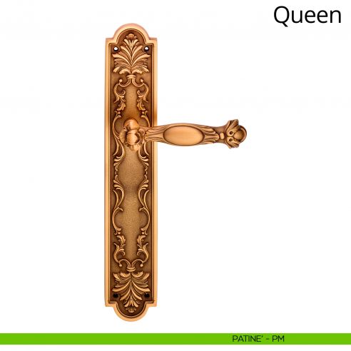 Maniglia con placca small per porta Queen Linea Calì - patinè - placca cieca
