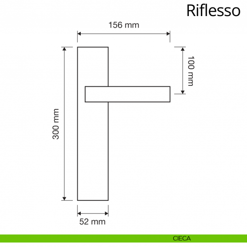 Maniglia con placca per porta Riflesso Linea Calì placca cieca