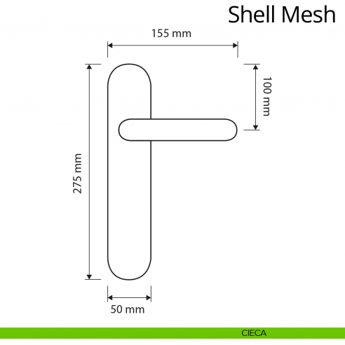 Maniglia Swarovski con placca per porta Shell Mesh Linea Calì placca cieca