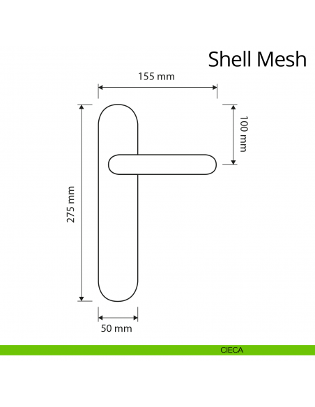 Maniglia Swarovski con placca per porta Shell Mesh Linea Calì placca cieca