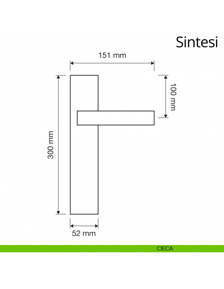 Maniglia con placca per porta Sintesi Linea Calì placca cieca