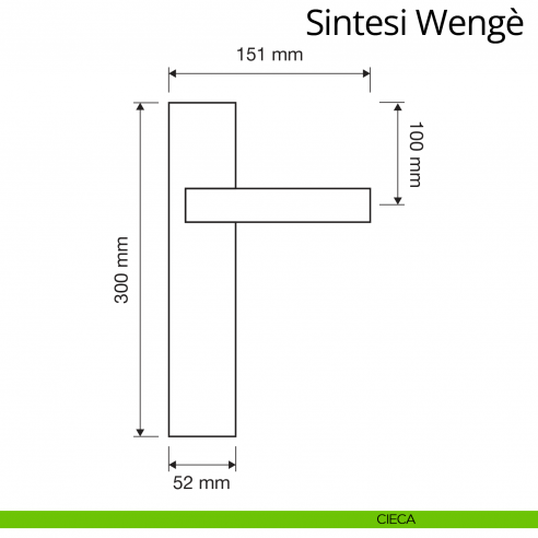 Maniglia legno con placca per porta Sintesi Wengè Linea Calì placca cieca