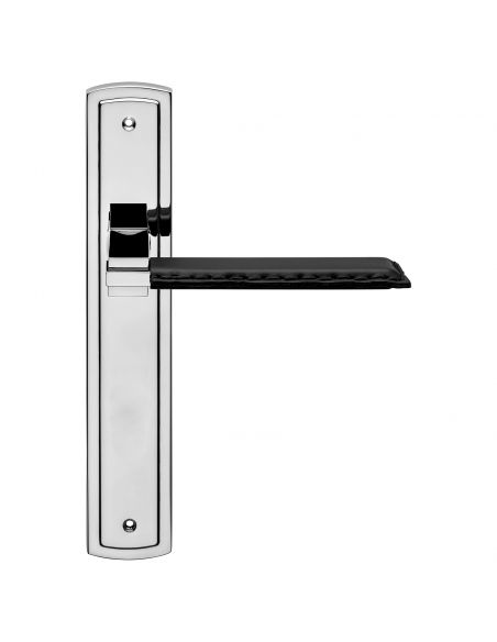 Maniglia con placca per porta Slim Pelle Linea Calì