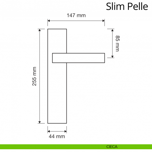 Maniglia con placca per port Slim Pelle Linea Calì placca cieca