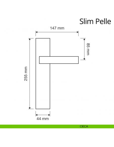 Maniglia con placca per port Slim Pelle Linea Calì placca cieca