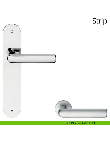 Maniglia con placca per porta Strip Linea Calì - cromo satinato - placca cieca