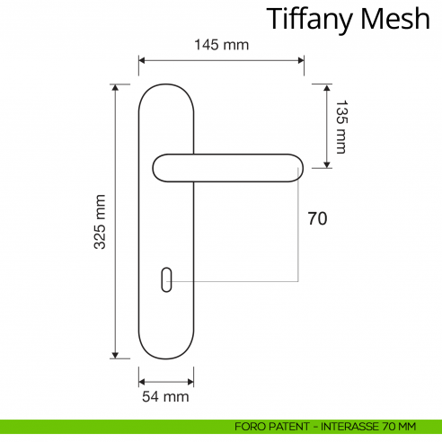 Maniglia Swarovski con placca per porta Tiffany Mesh Linea Calì