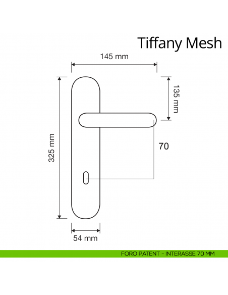Maniglia Swarovski con placca per porta Tiffany Mesh Linea Calì