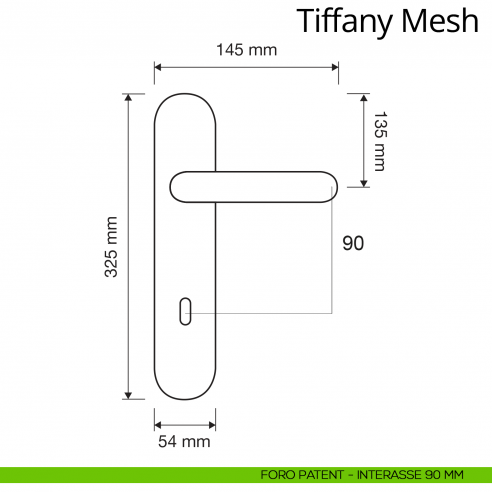 Maniglia Swarovski con placca per porta Tiffany Mesh Linea Calì