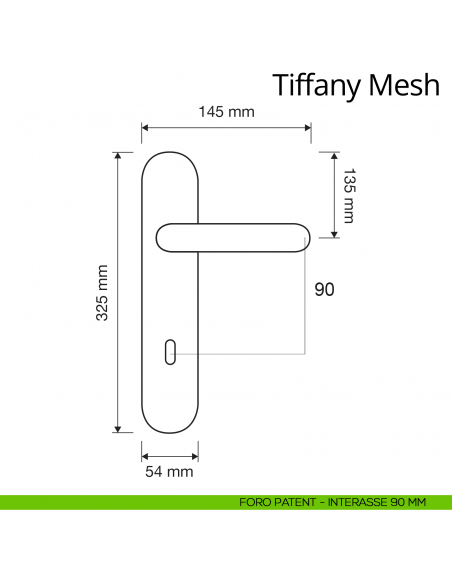 Maniglia Swarovski con placca per porta Tiffany Mesh Linea Calì