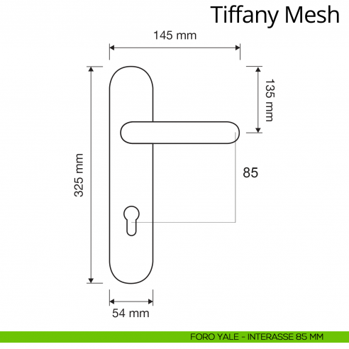 Maniglia Swarovski con placca per porta Tiffany Mesh Linea Calì