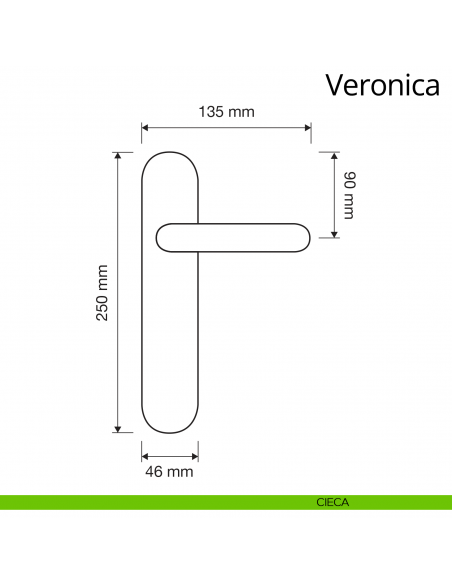 Maniglia Swarovski con placca per porta Veronica Linea Calì placca cieca