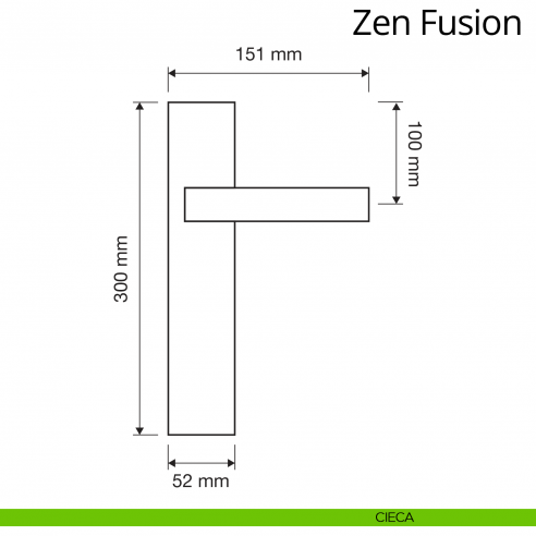 Maniglia con placca per porta Zen Fusion Linea Calì placca cieca