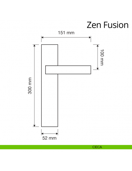 Maniglia con placca per porta Zen Fusion Linea Calì placca cieca