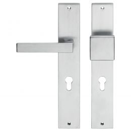 Maniglia per hotel su placca Corner con pomolo fisso Linea Calì