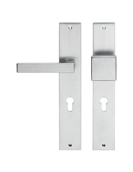 Maniglia per hotel su placca Corner con pomolo fisso Linea Calì