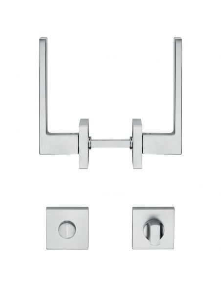 Maniglia per hotel su rosetta con nottolino Corner Linea Calì