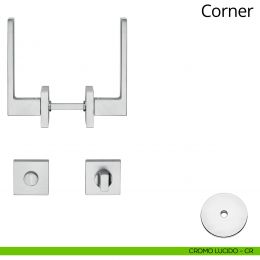 Maniglia per hotel su rosetta con nottolino Corner Linea Calì 2