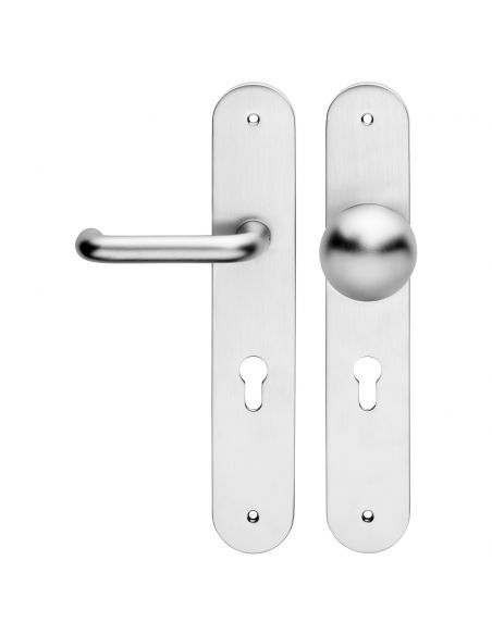 Kit maniglia con pomolo su placca big per hotel Samoa Linea Calì