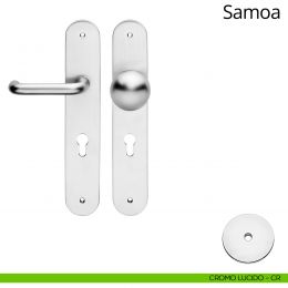 Kit maniglia con pomolo su placca big per hotel Samoa Linea Calì 2