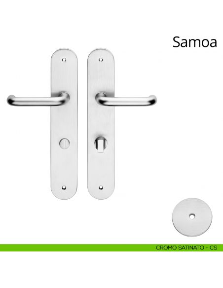 Maniglia per albergo Samoa con nottolino Linea Calì cromo satinato