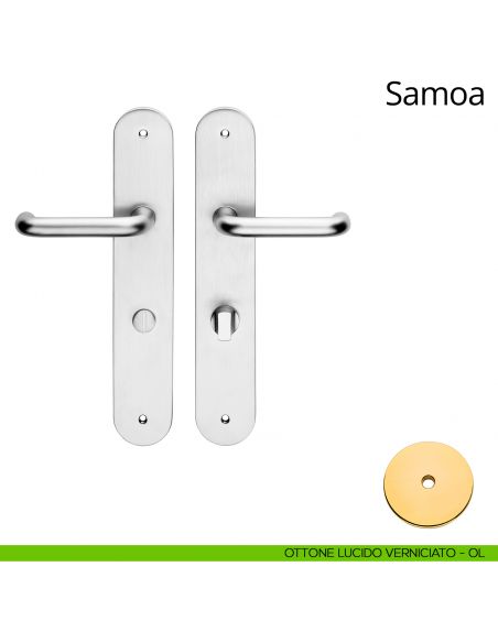Maniglia per albergo Samoa con nottolino Linea Calì ottone lucido verniciato