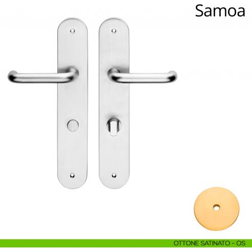 Maniglia per albergo Samoa con nottolino Linea Calì ottone satinato