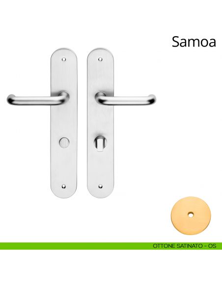 Maniglia per albergo Samoa con nottolino Linea Calì ottone satinato