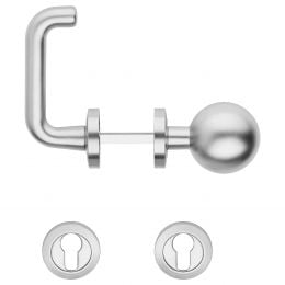 Maniglia per hotel su rosetta Samoa con pomolo Sfera fisso Linea Calì