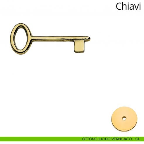 Chiave per porta interna classica Linea Calì ottone lucido verniciato