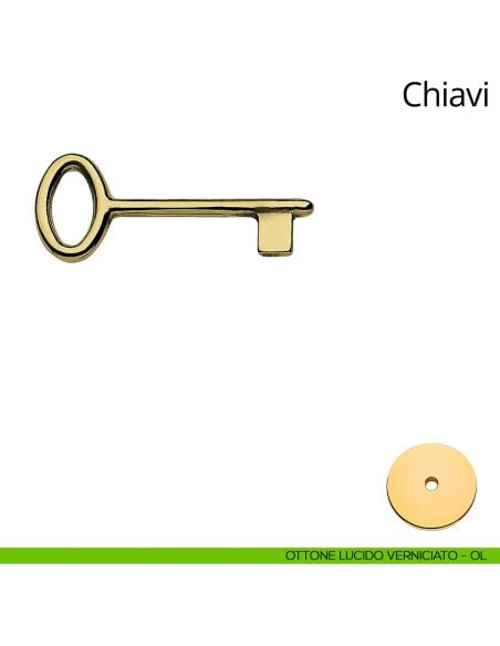 Chiave per porta interna classica Linea Calì ottone lucido verniciato
