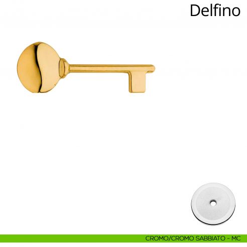 Chiave per porta interna Delfino Linea Calì cromo sabbiato + cromo lucido