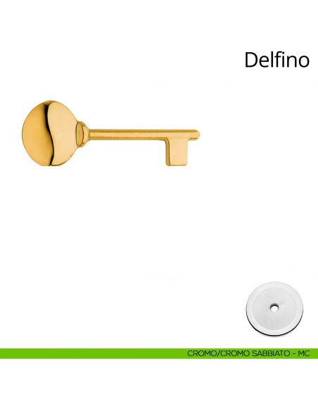 Chiave per porta interna Delfino Linea Calì cromo sabbiato + cromo lucido