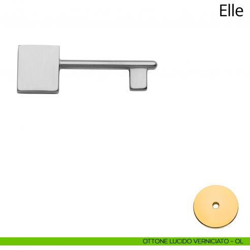 Chiave per porta interna Elle Linea Calì ottone lucido verniciato