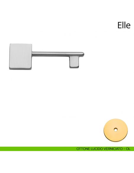 Chiave per porta interna Elle Linea Calì ottone lucido verniciato