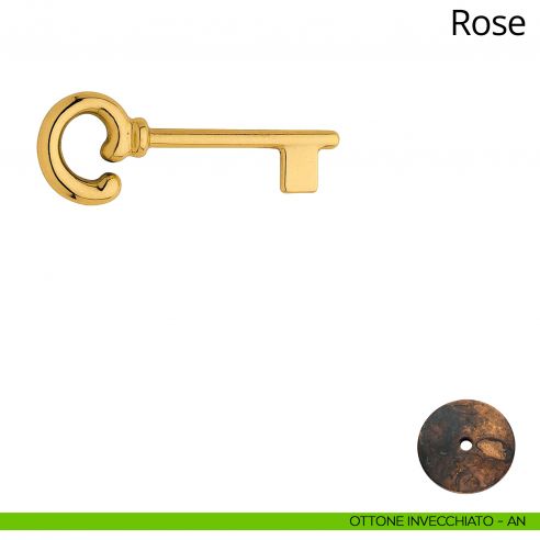 Chiave per porta interna Rose Linea Calì ottone invecchiato