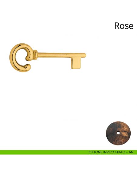 Chiave per porta interna Rose Linea Calì ottone invecchiato